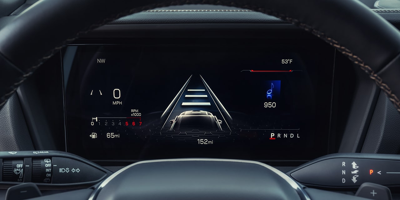 Interior View of the 11 Inch Diagonal Drivers Infotainment Center in the 2026 GMC Terrain AT4 Small Off-Road SUV