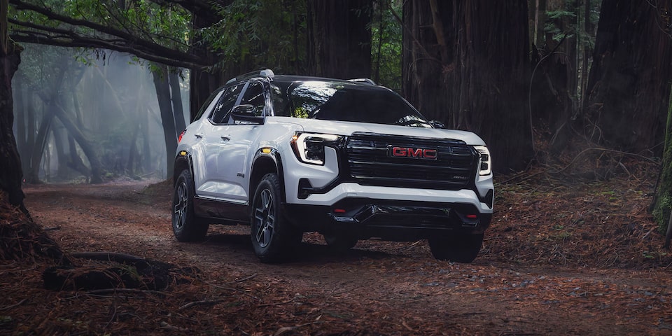 Front Three-Quarters View of the 2026 GMC Terrain AT4 Small Off-Road SUV