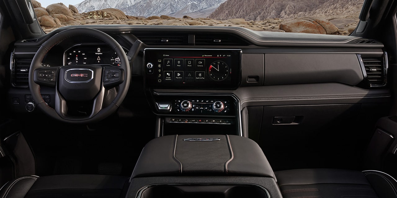 Close-up View of the Seat Controls in a 2026 GMC Sierra HD AT4 Heavy Duty Off-Road Truck