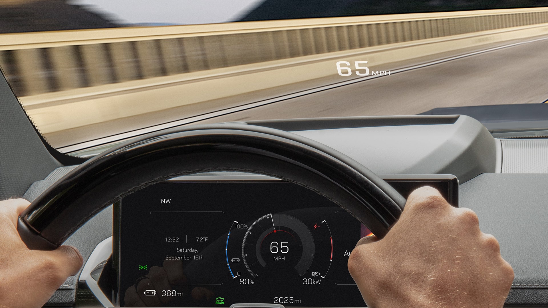 A Digital Driver Information Center Displays Real-Time Speed within a 2027 GMC Sierra EV