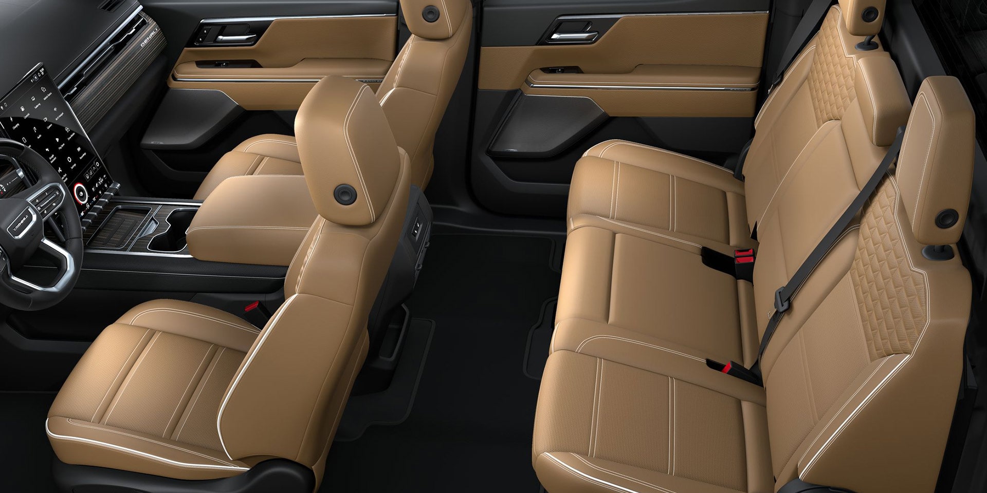 The Premium Tan Interior of a 2027 GMC Sierra EV Denali Offers Spacious Seating