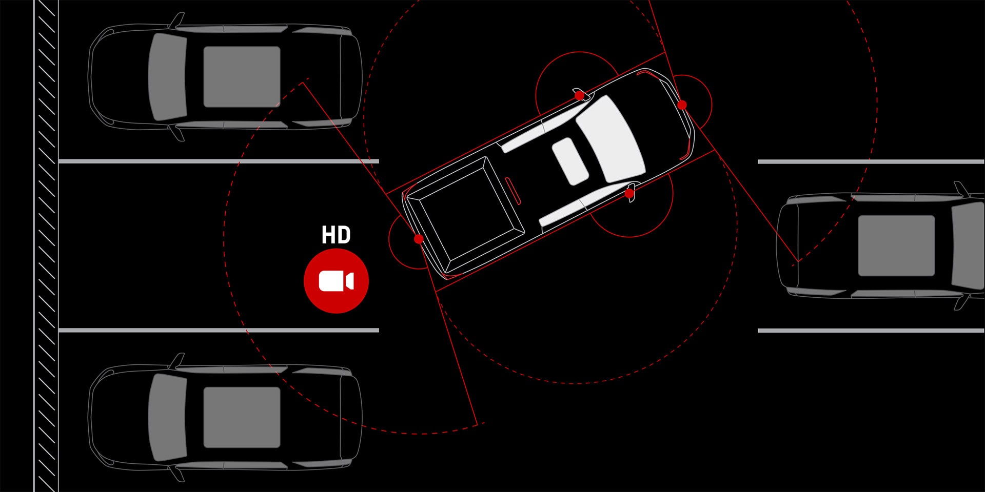 An Aerial View of the GMC Sierra EV Showing HD Surround Vision Parking Assistance