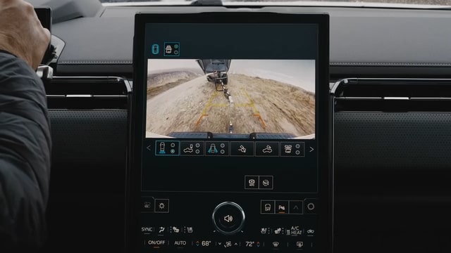 The 2027 GMC Sierra EV AT4 Infotainment Display Showing Advanced Trailering Camera Views and Capability