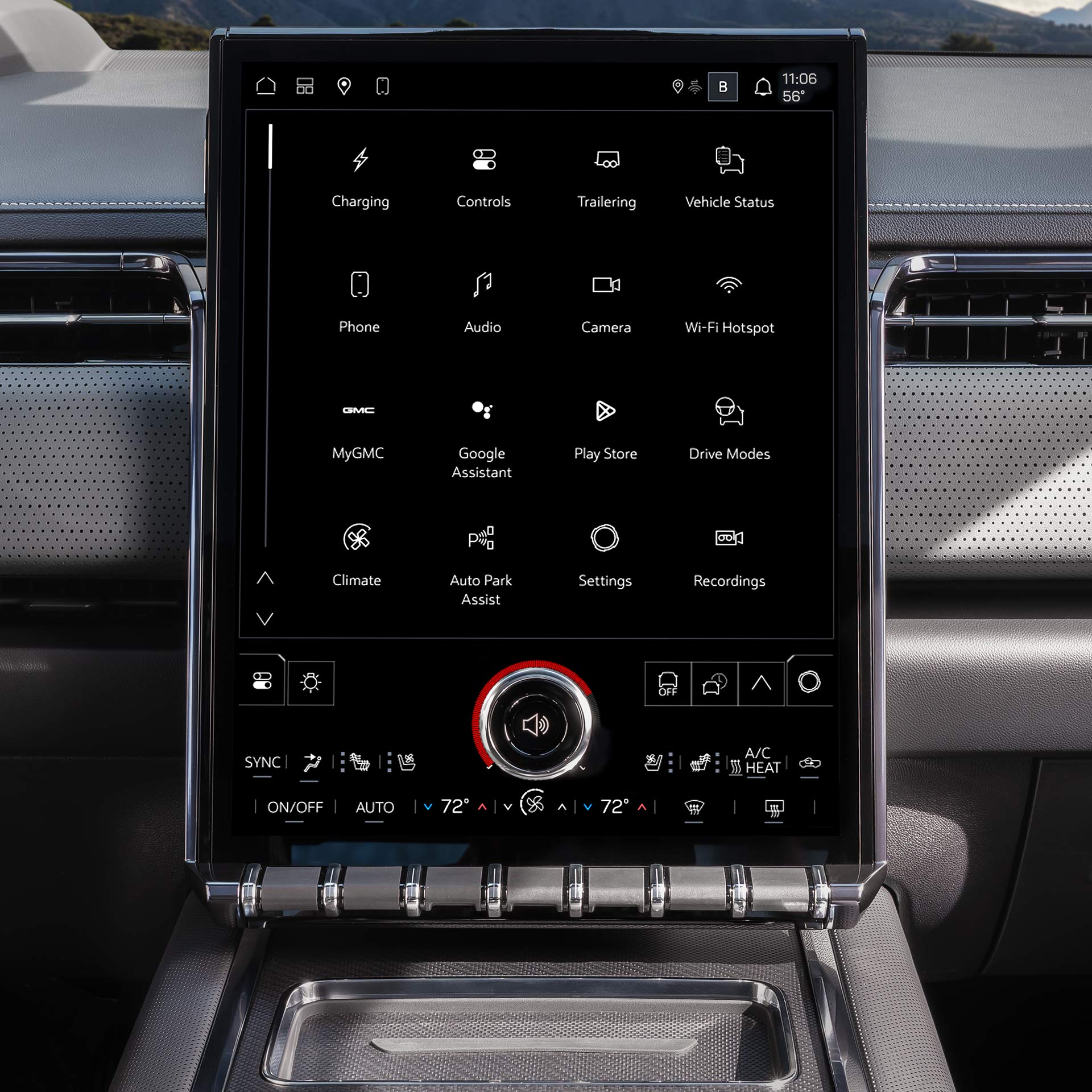 A High Definition Touchscreen Interface Inside the 2027 GMC Sierra EV Cabin