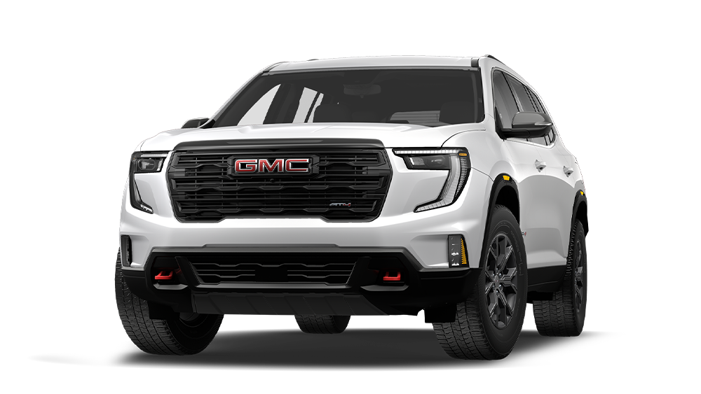 Front Three-Quarters View of the GMC Acadia AT4 Mid-Size Off-Road SUV