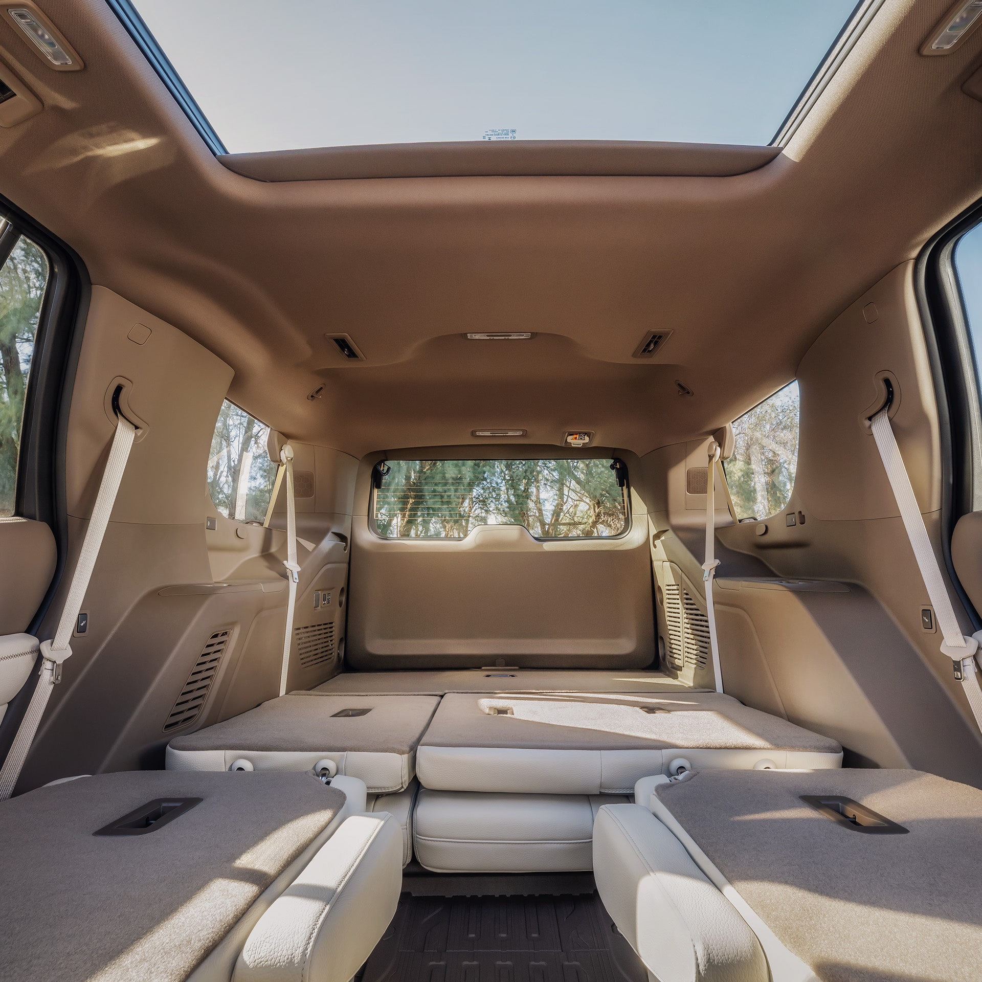 Interior Cargo View of a 2027 GMC Yukon XL with the Third-Row Seats Folded Flat