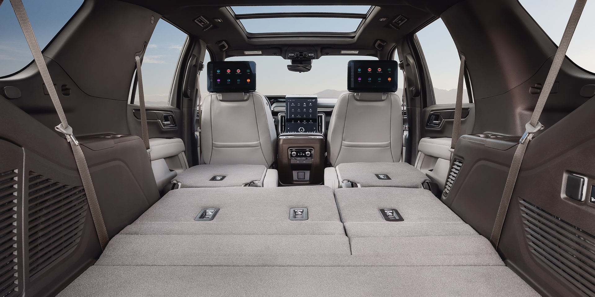 Expansive Cargo Space of a GMC Yukon XL with All Rear Seats Folded Flat for Maximum Storage