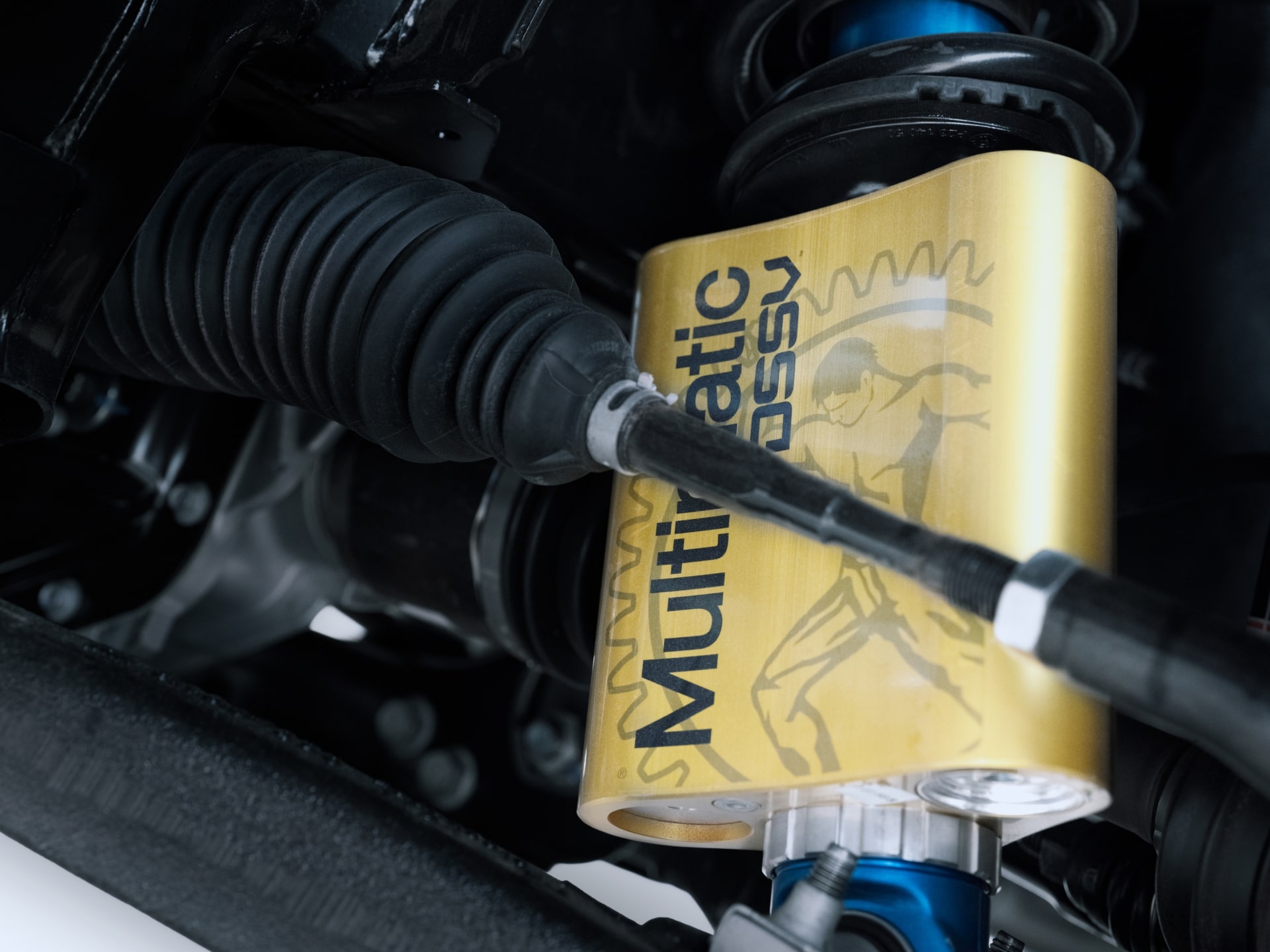 A Close-Up View of the Gold Multimatic DSSV Suspension Component Under the 2027 GMC Canyon