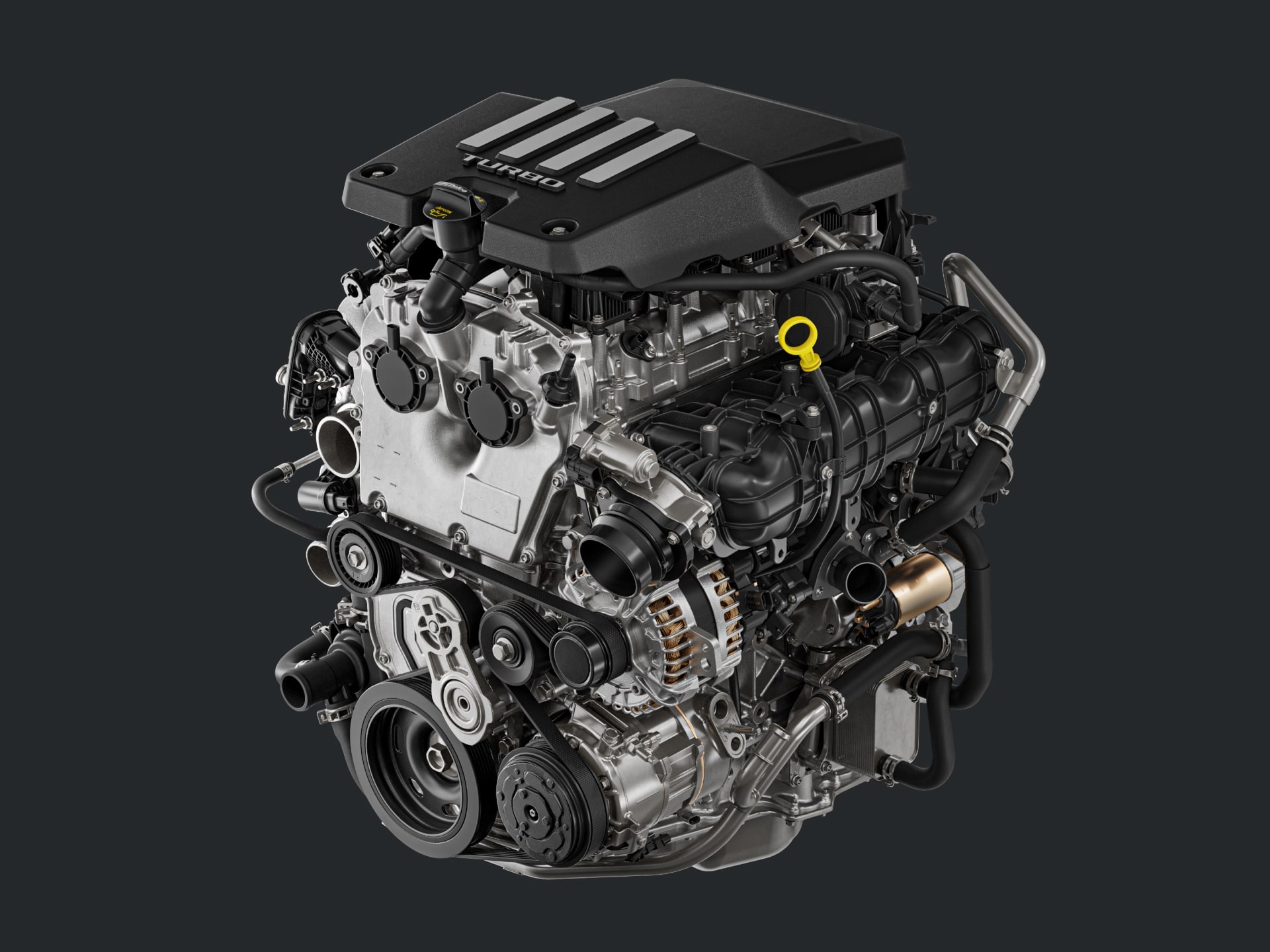 A Detailed View of the GMC Duramax Diesel Engine with its Components and Belts