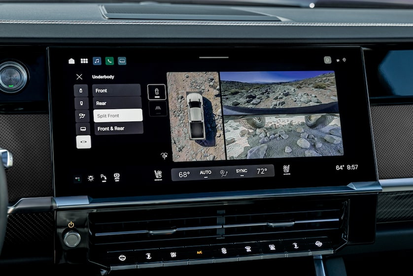 Camera views on the 2027 Sierra 1500 AT4X display