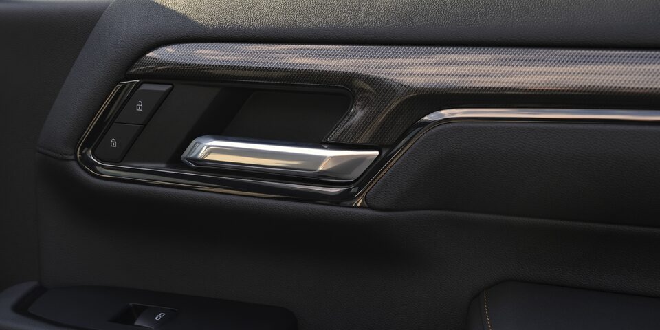 Closeup on the Door Handle of the GMC Sierra HD AT4