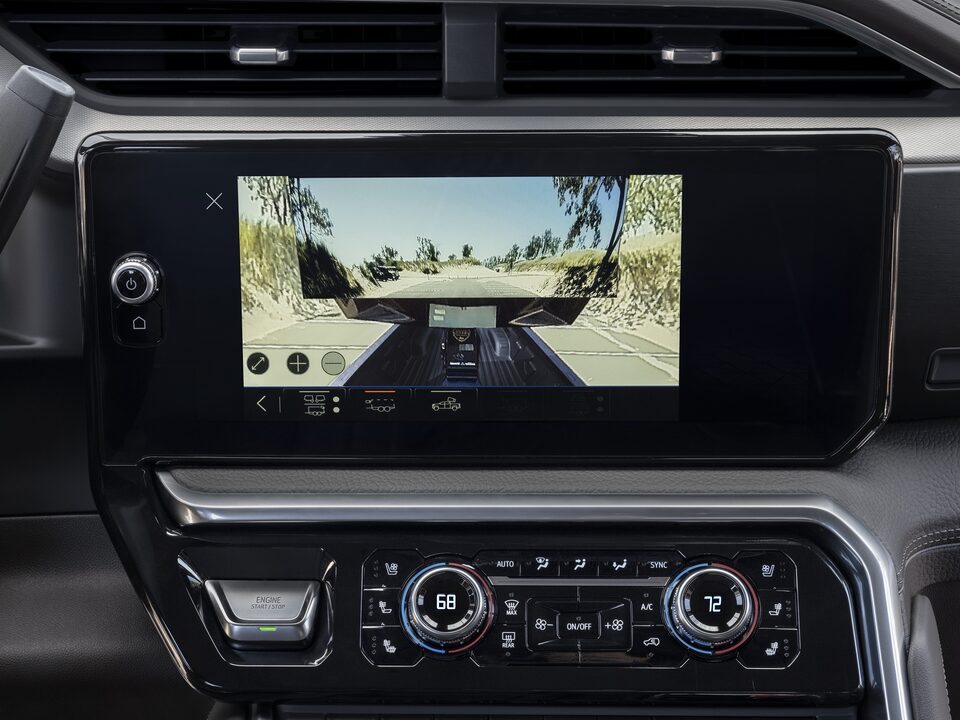 The GMC Sierra HD Infotainment System Displaying Camera Views