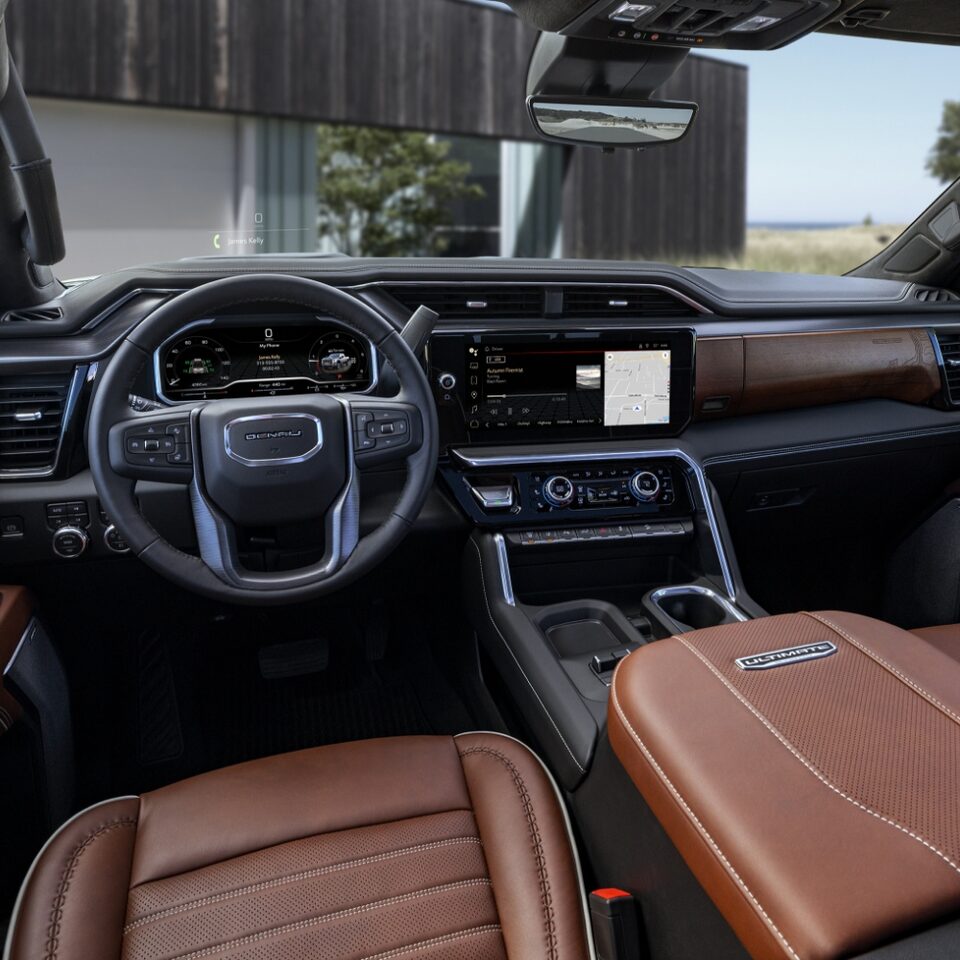 A Drivers Interior View of the GMC Sierra HD
