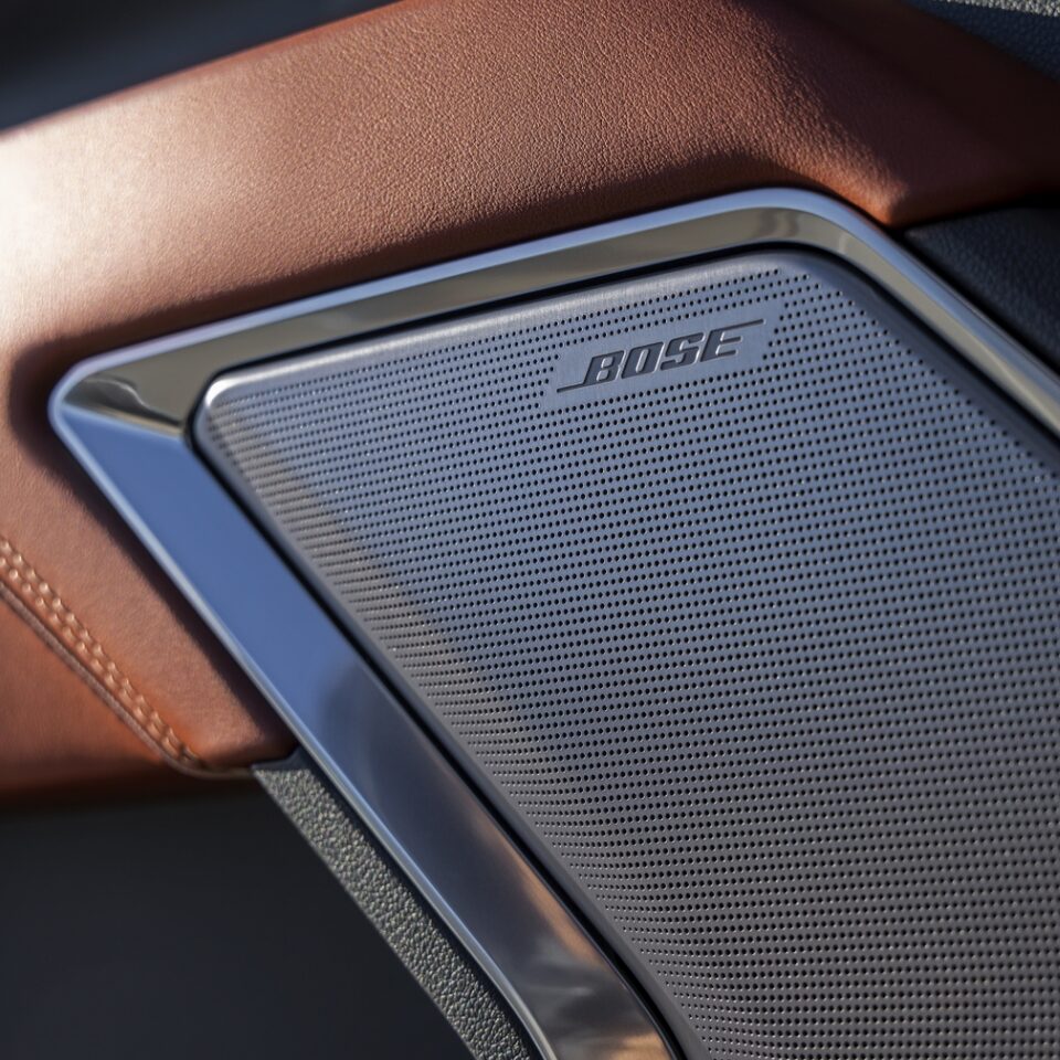 Closeup on the Bose Speaker of the GMC Sierra HD   