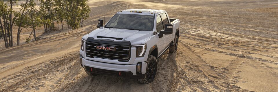 The GMC Sierra HD AT4 Parked Off-Road in the Desert