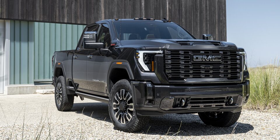 The GMC Sierra HD Parked in front of a Barn