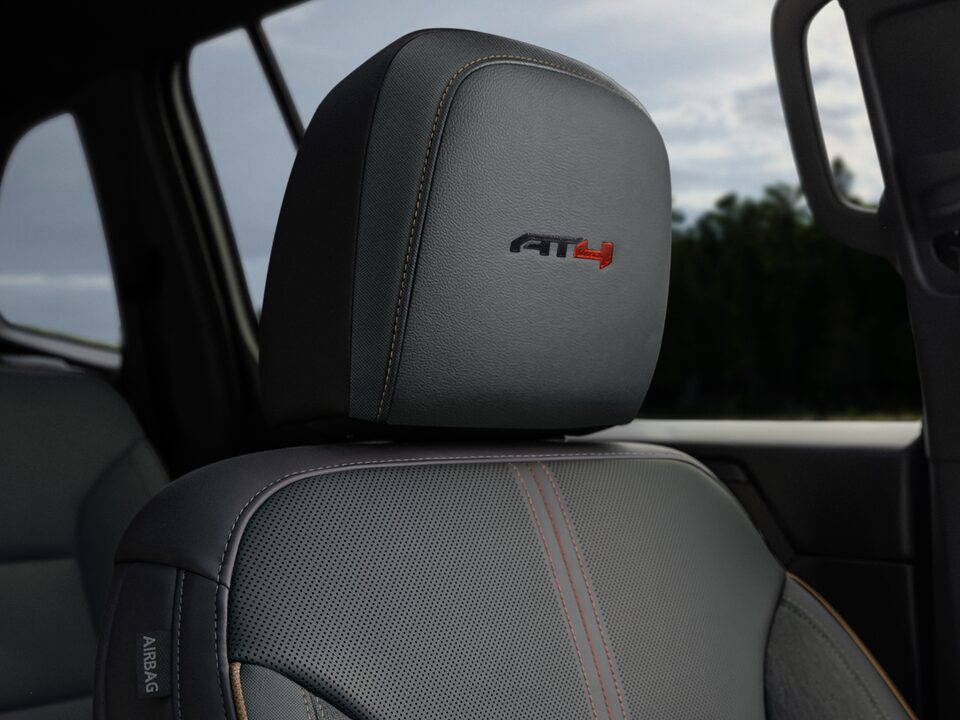 Close-Up on the Seating and Headrest on the 2024 GMC Acadia AT4