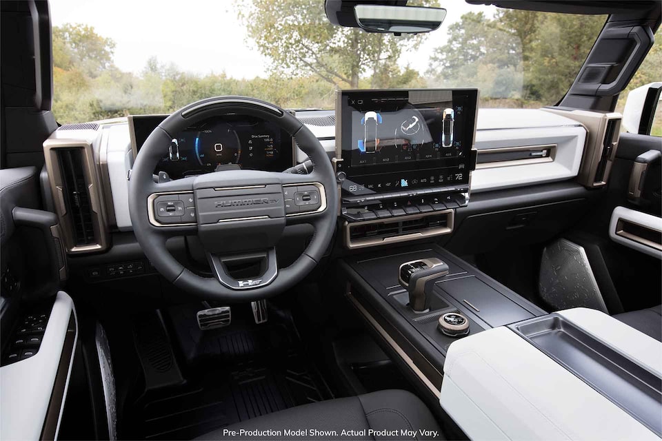 2023 GMC HUMMER EV Interior Steering Wheel & Touch Screen Display View