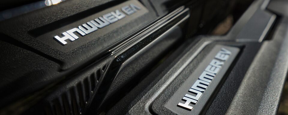 2020 GMC HUMMER EV Electric Truck Badge Close Up
