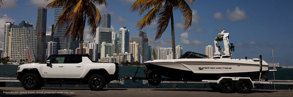 2021 HUMMER EV Electric truck aerial shot on beach