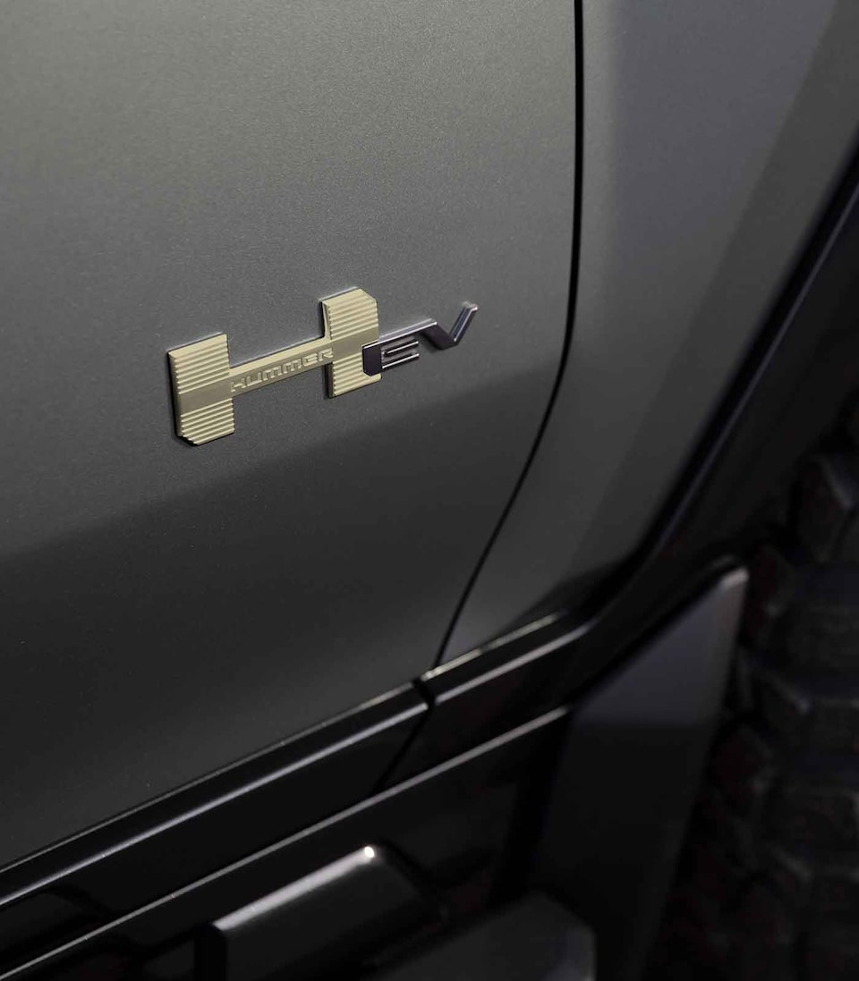 2021 HUMMER EV Electric Truck Edition 1 emblem close up