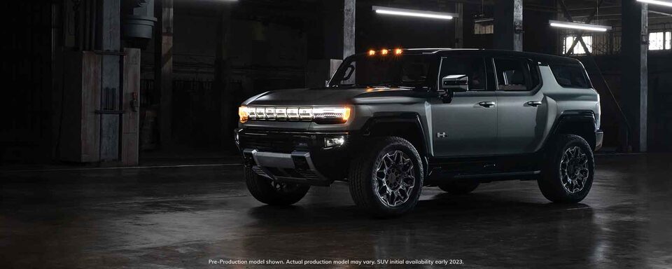 GMC HUMMER EV Electric SUV: Three-Quarter View of Driver Side