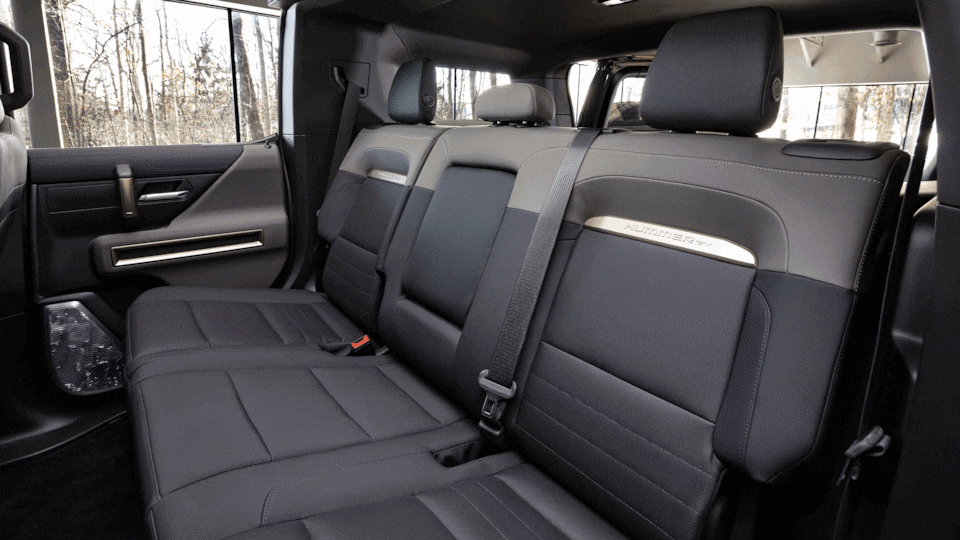 GMC HUMMER EV electric SUV back seat view