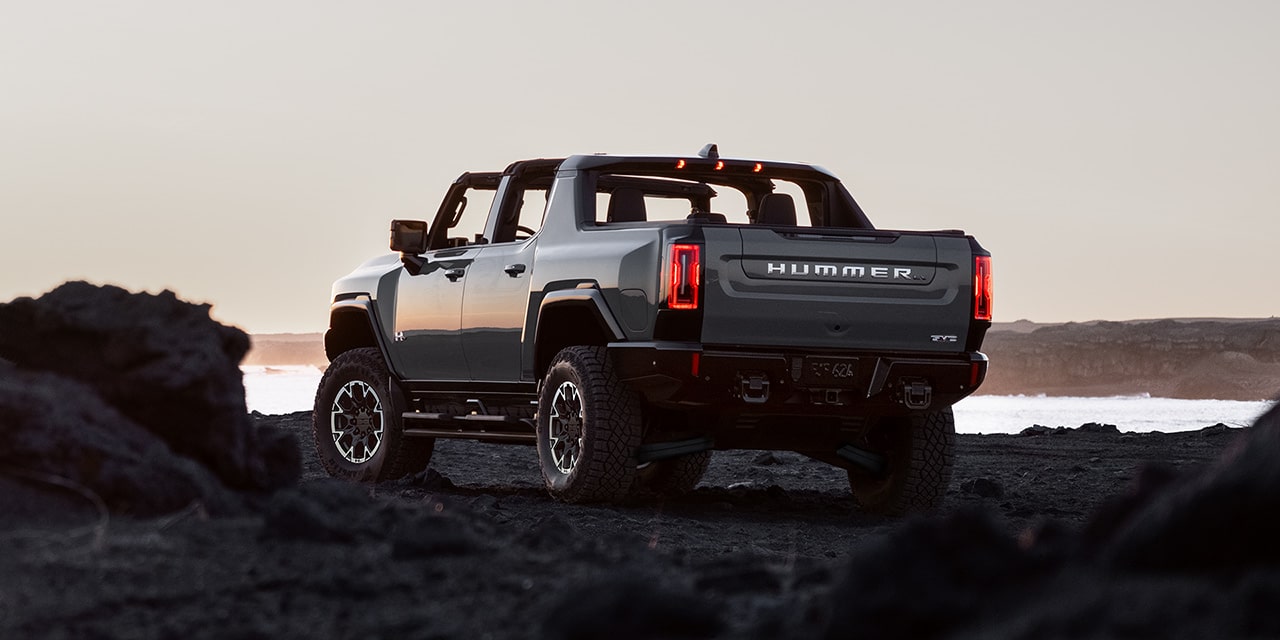 Rear Three-Quarter View of the 2026 GMC HUMMER EV Pickup Truck