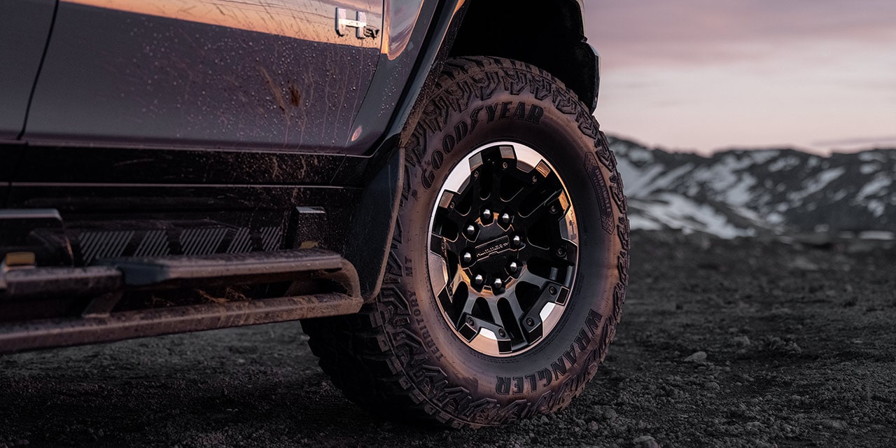 Close-up View of the 18" Off-Road Wheels on the 2026 GMC HUMMER EV
