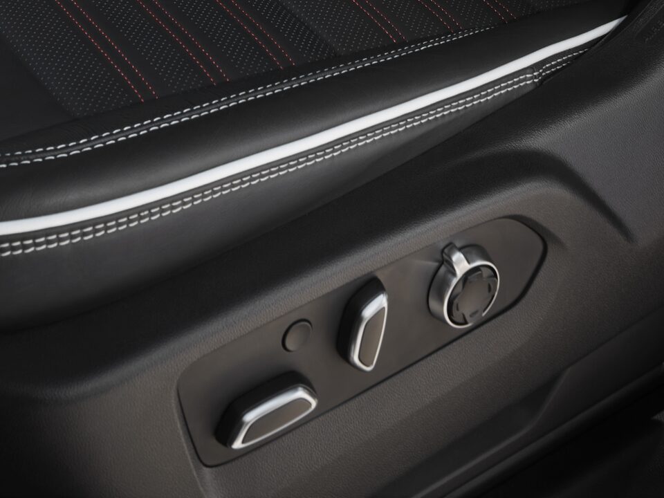 Close-up on the Seat Adjustors on the GMC Sierra HD AT4X