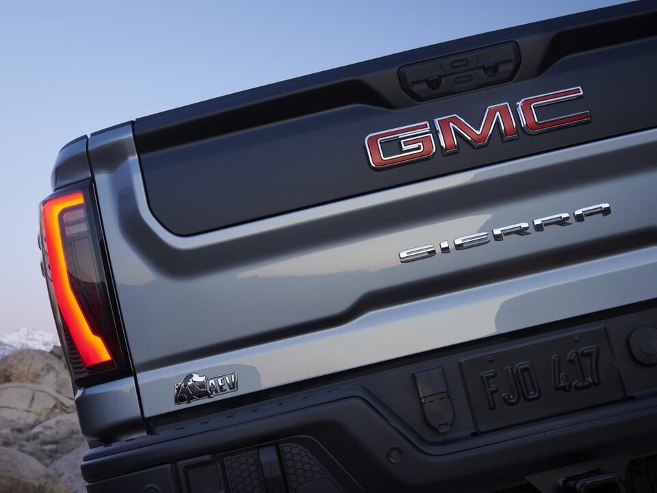 Close-up on the Rear Bumper and Trunk of the GMC Sierra HD AT4X