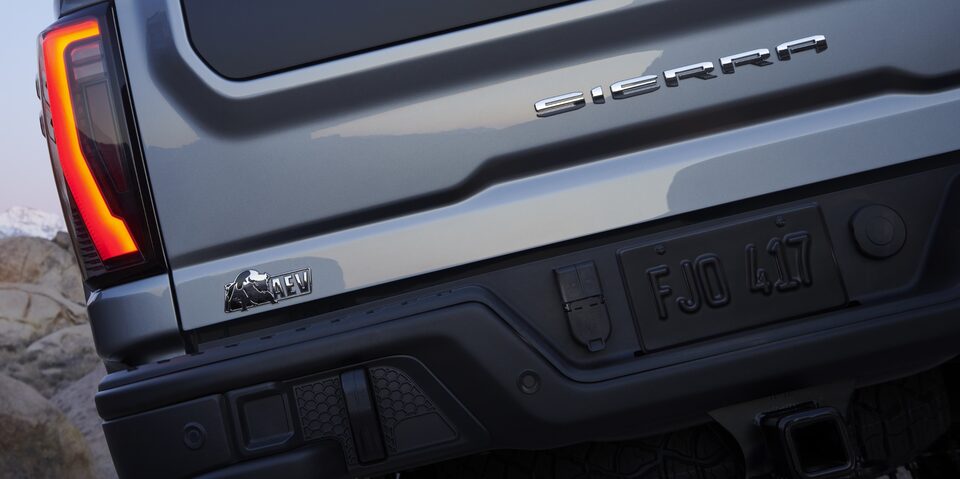 Close-up on the Rear Bumper of the New GMC Sierra HD AT4X