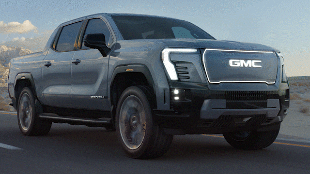 An up close look of a Electric Charger Charging the new GMC Sierra EV Denali