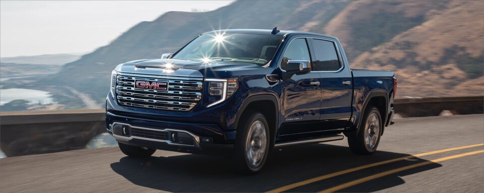 2022 GMC Sierra Pickup Truck Driving on Mountain Side