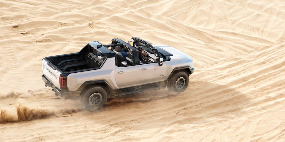 The Hummer EV Flying Through the Desert Kicking up Sand
