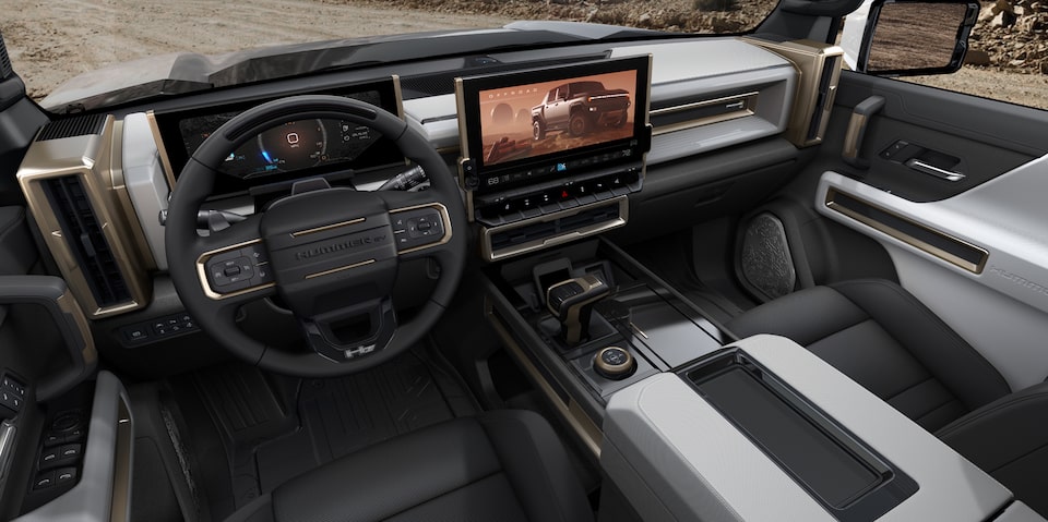 2020 GMC HUMMER EV Electric Truck front seat dashboard view