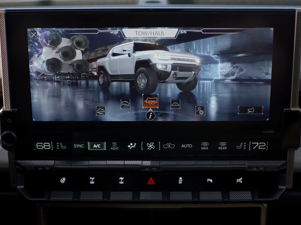 The Haul Mode Settings on Display on the Infotainment System of the Hummer EV Pickup