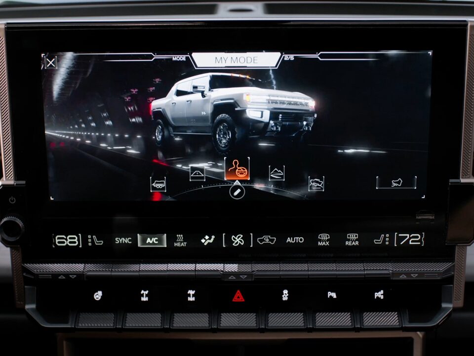 The Hummer EV Pickup on 'My Mode' Terrain Setting