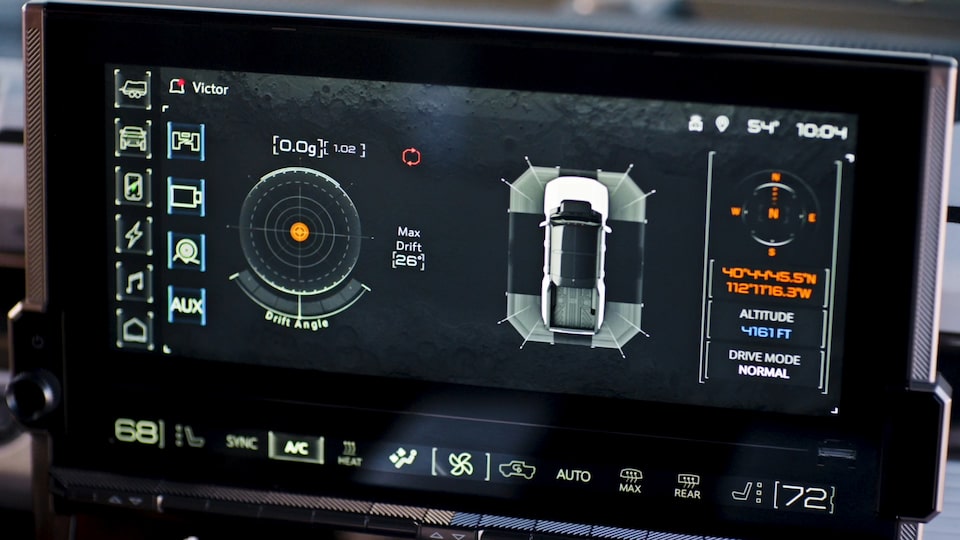The Off-Road App on Display on the Infotainment System of the Hummer EV Pickup 
