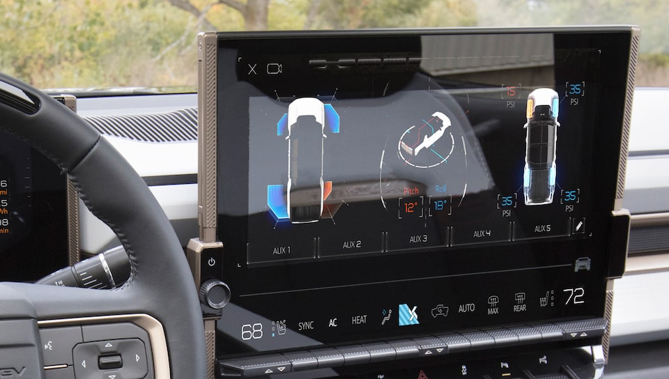 The Torque Vectoring System Settings on Display on the Infotainment system of the Humer EV 