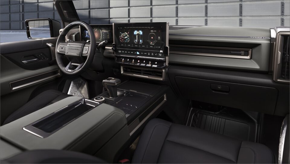 Passenger Perspective of the Hummer EV's Technological Features & Dash 