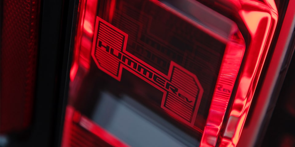 Closeup of the Hummer Etching on the Taillamps 