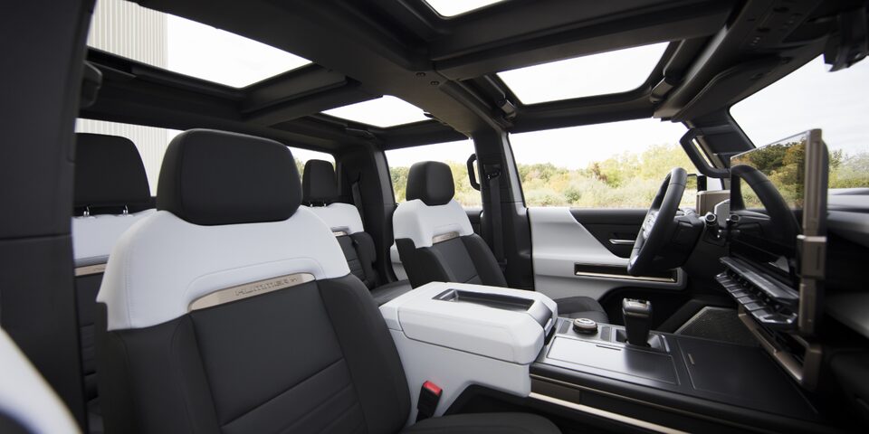 The Hummer EV Sky Panels Exposing a Cloudy Day