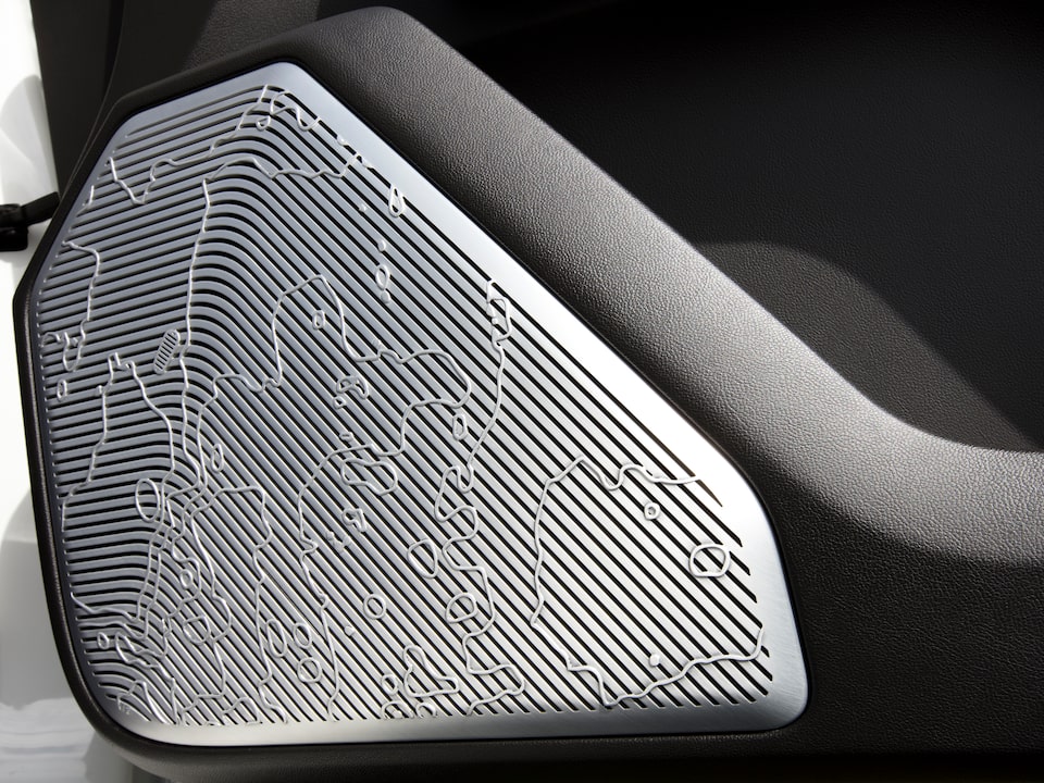 The Unique Grille Cover of the Bose Speakers Inside the Hummer EV