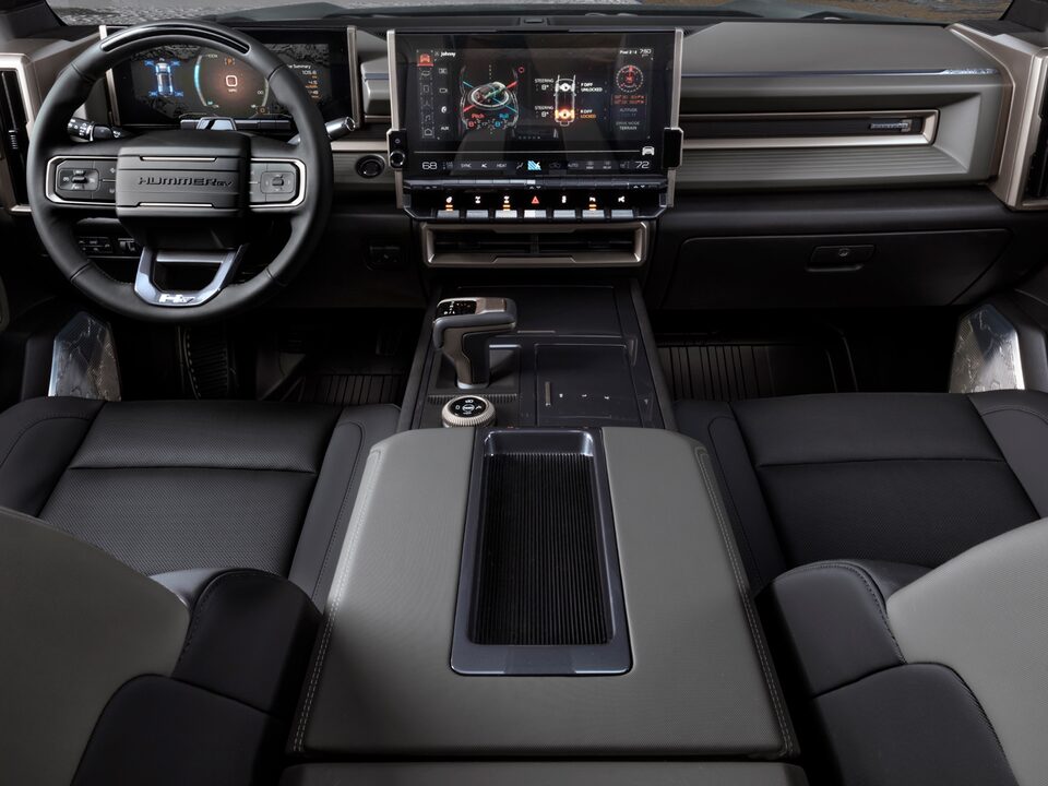 The Rear Passenger Perspective of the Superior Technology Inside the Hummer EV