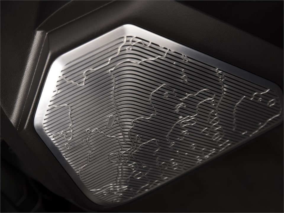 The Unique Grille Cover of the Bose Speakers Inside the Hummer EV