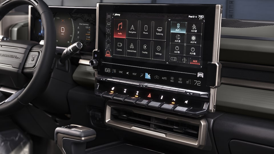 The Massive Infotainment System of the Hummer EV SUV