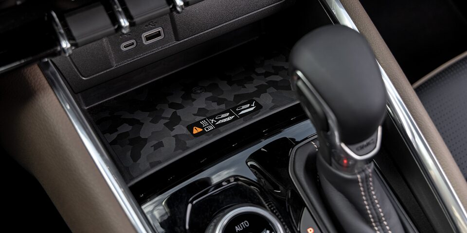 Close-Up on the Wireless Charging Feature on the GMC Canyon Denali