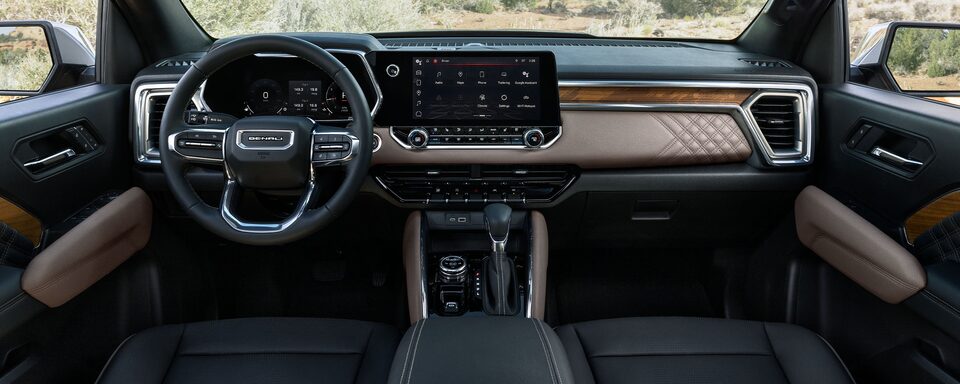 A Shot of the Front Interior on the 2024 GMC Canyon Denali