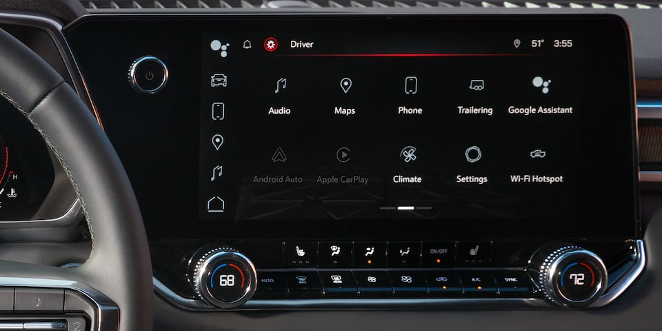 Close-up of the Automatic Climate Control in the GMC Canyon